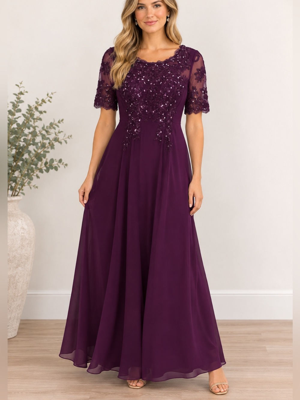 Lavetir Purple Grape Evening Gown Dress